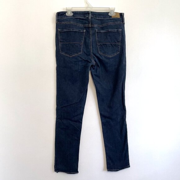 AMERICAN EAGLE Super Stretch Hi-Rise Skinny Dark Wash High Waisted Skinny Jeans - Picture 12 of 16